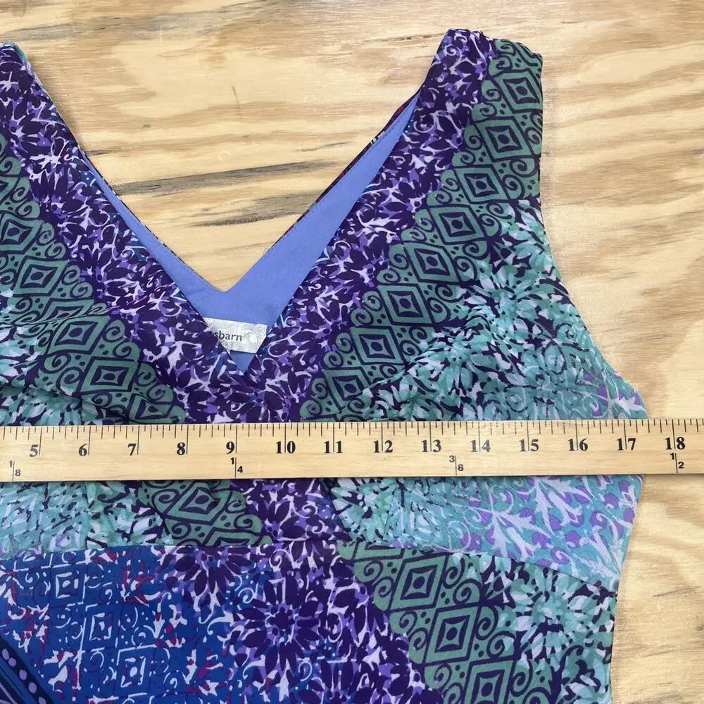 Dressbarn Y2K Babydoll Fairy Asymmetrical Dress Size 8 Sheer Patchwork Festival - Picture 14 of 16